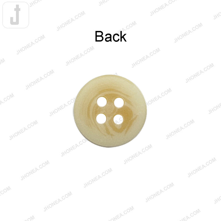 Classic Cream Round 4-Hole Polyester Button for Knitwear