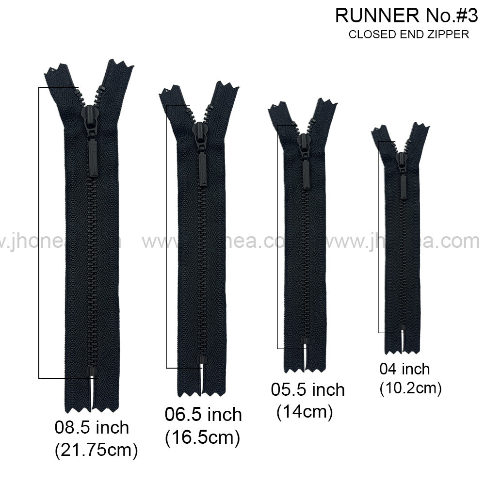 Premium Quality #3 Number Matte Black Decorative YKK Metal Zipper for Hoodies & Jackets