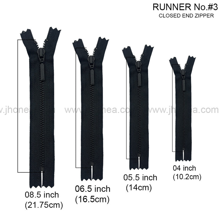 Premium Quality #3 Number Matte Black Decorative YKK Metal Zipper for Hoodies & Jackets