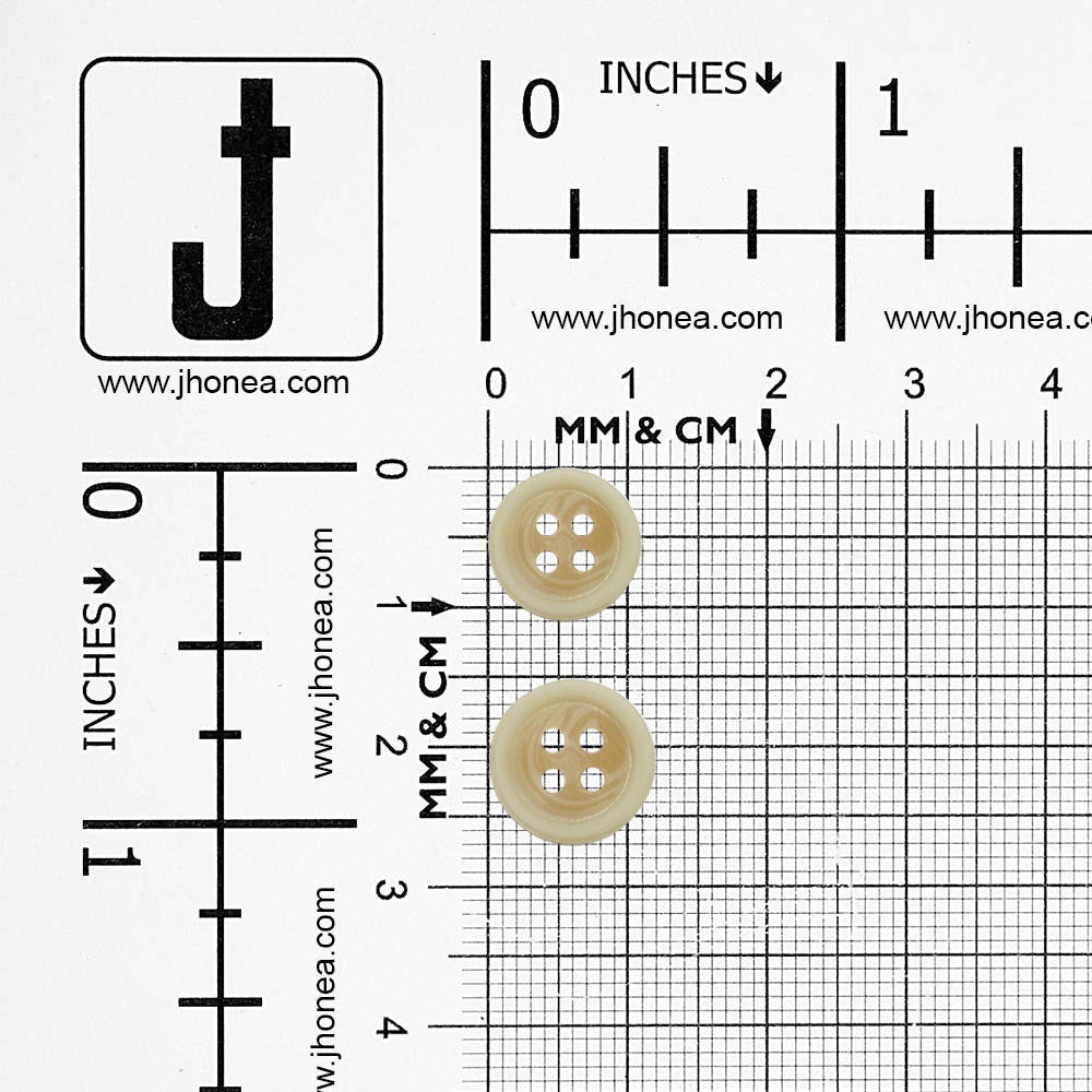 Classic Cream Round 4-Hole Polyester Button for Knitwear