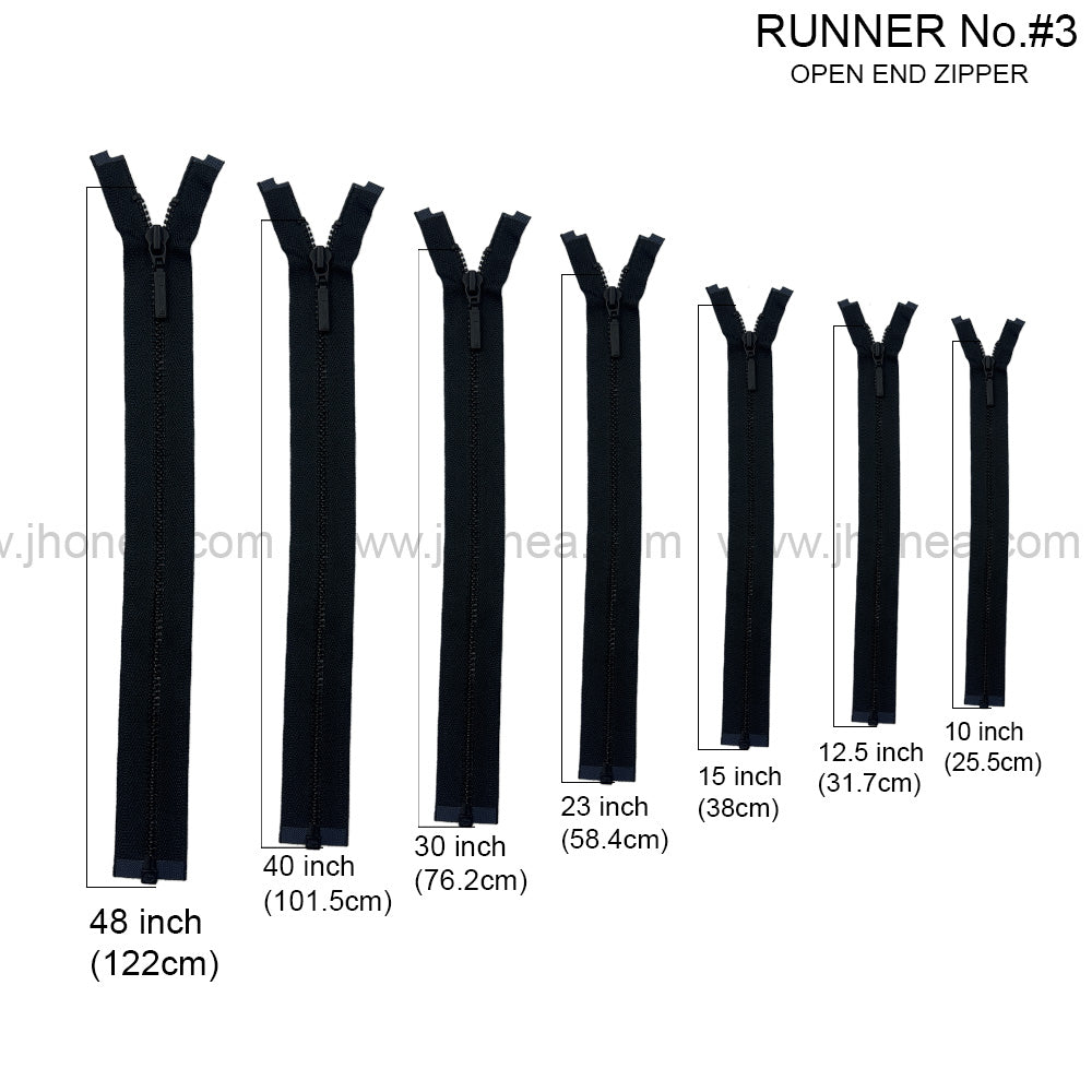 Premium Quality #3 Number Matte Black Decorative YKK Metal Zipper for Hoodies & Jackets