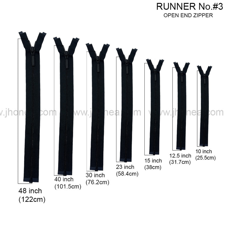 Premium Quality #3 Number Matte Black Decorative YKK Metal Zipper for Hoodies & Jackets