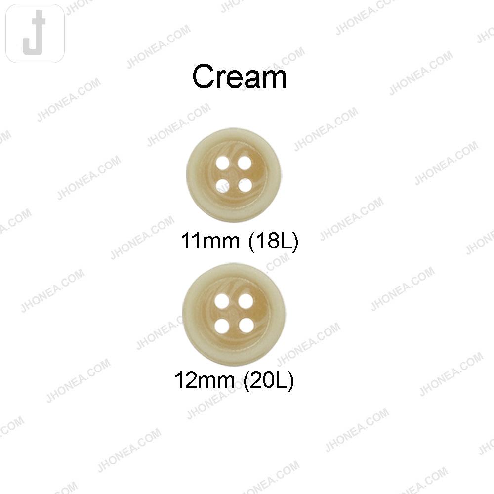 Classic Cream Round 4-Hole Polyester Button for Knitwear