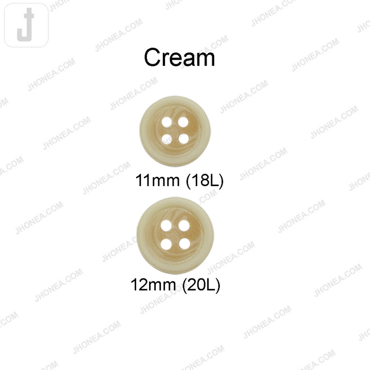 Classic Cream Round 4-Hole Polyester Button for Knitwear