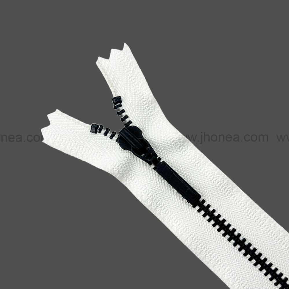 Premium Quality #3 Number Matte Black with White Decorative YKK Metal Zipper for Hoodies & Jackets