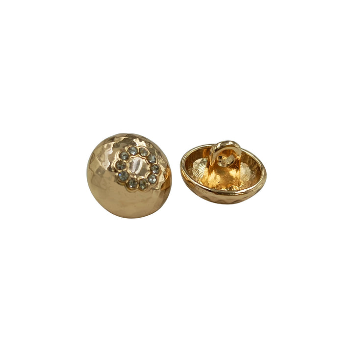 Shiny Gold Dome Shape Fancy Diamond Metal Buttons for Shirts/Kurtas