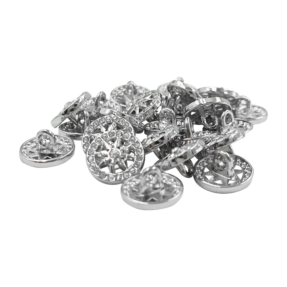 Shimmery Diamond Decorative Fancy Party Wear Shirt Metal Buttons