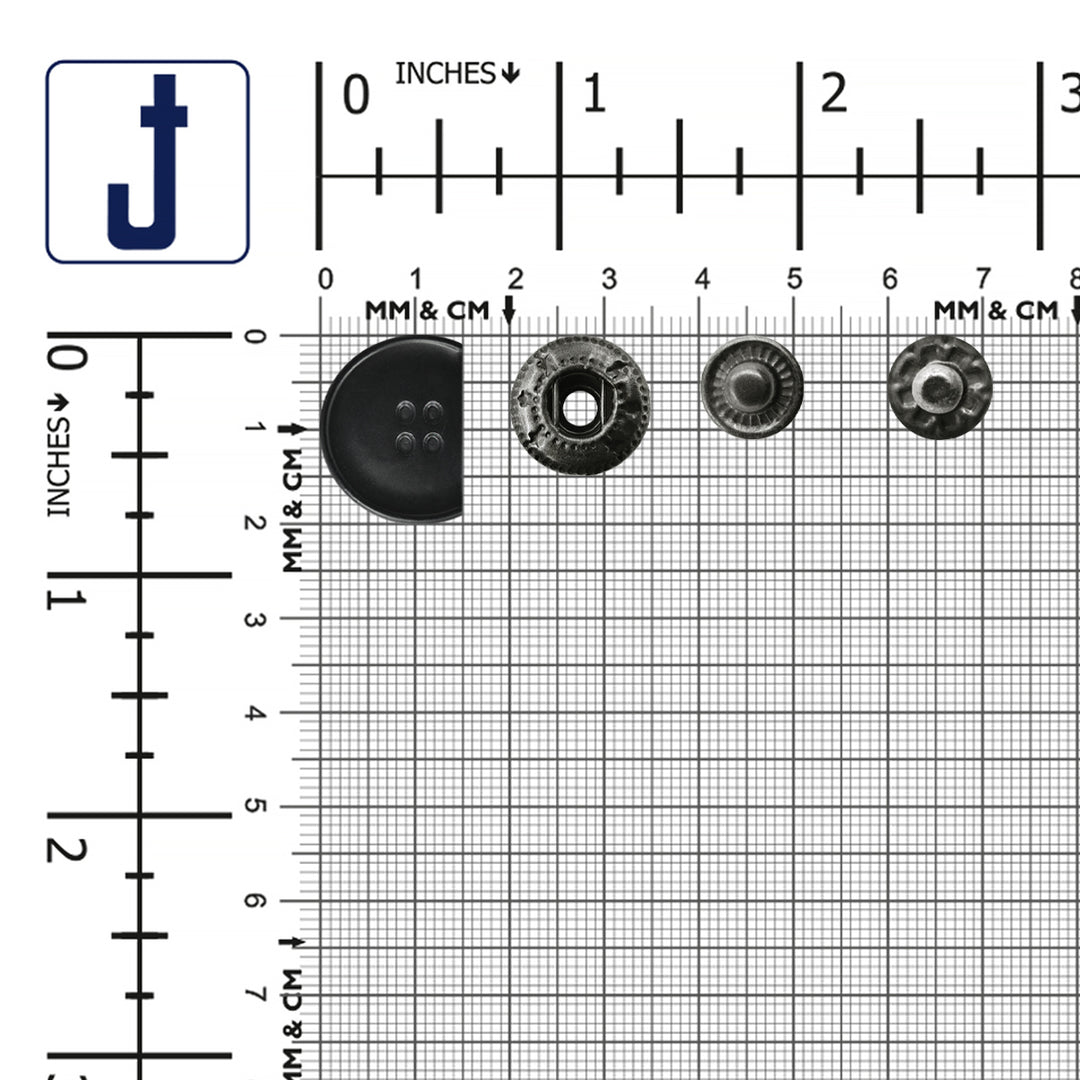 Classic Black Metal 4 Part Snap Button Fasteners for Clothing/Bags/Leather