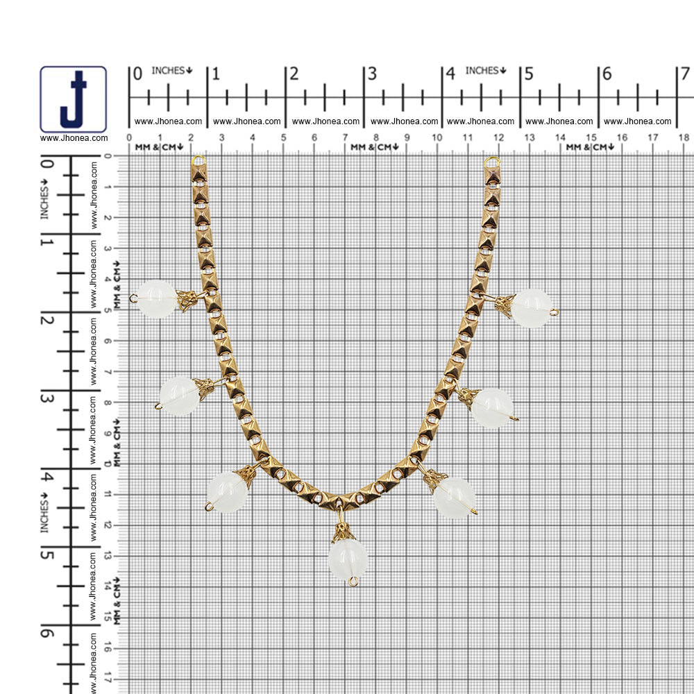 Beautiful Gold & White Beaded Decorative Necklace for Ethnic Wear