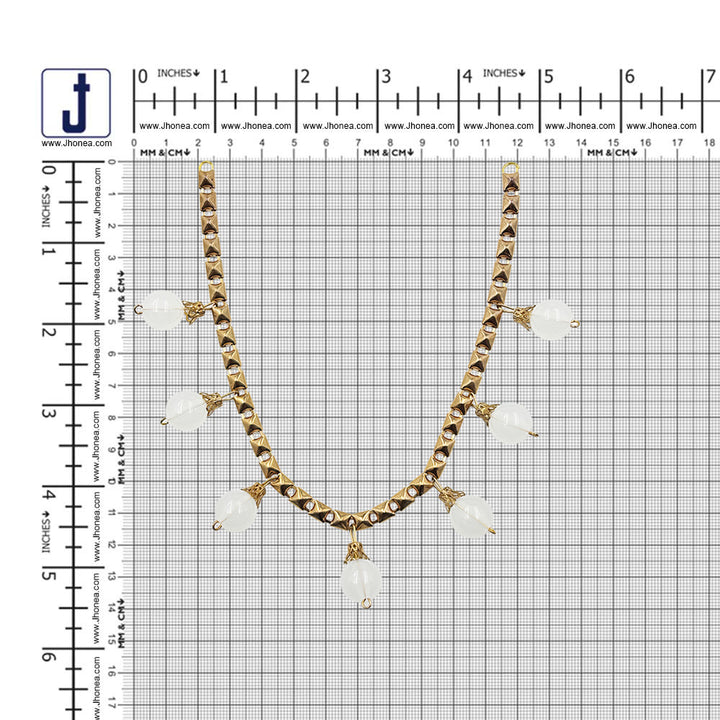 Beautiful Gold & White Beaded Decorative Necklace for Ethnic Wear