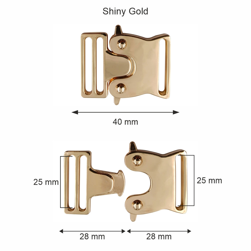 Classic Shiny Luxury Design Rollercoaster Side Release Clasp Buckle