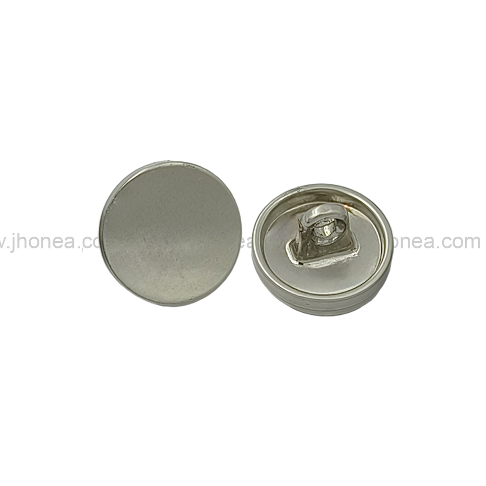 Classic Design Round Shape Matte Silver Shank Metal Button