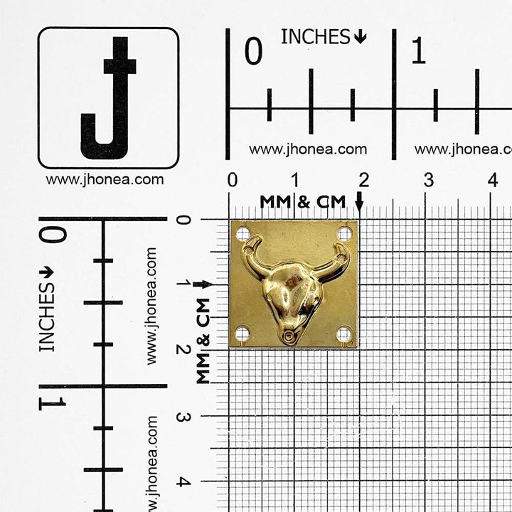 Bold Shiny Gold Bull Head Alloy Metal Clothing Accessory