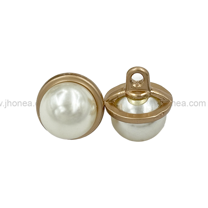 Matte Gold & Matte Silver Round Shape Pearl Metal Button