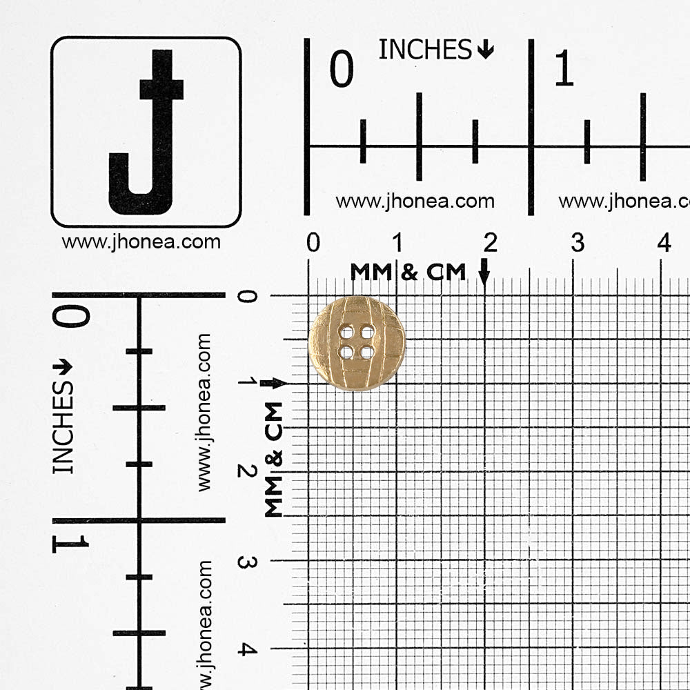 Engraved Design Round Shape 4-Hole Shirt Metal Buttons