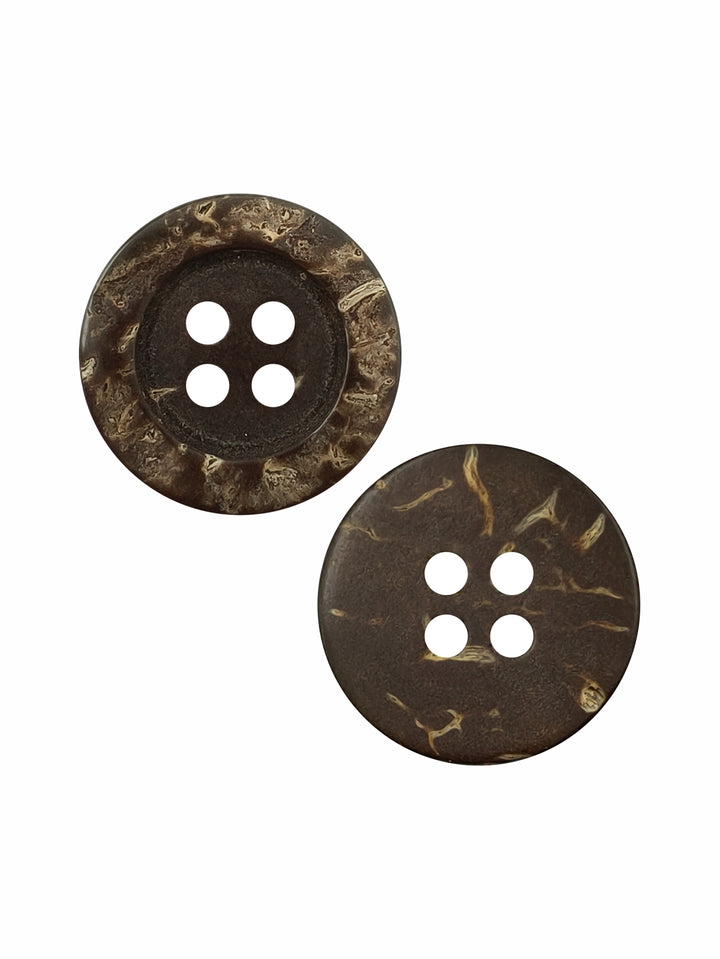 Smooth Finish Natural 17mm Coco 4-Hole Wooden Buttons