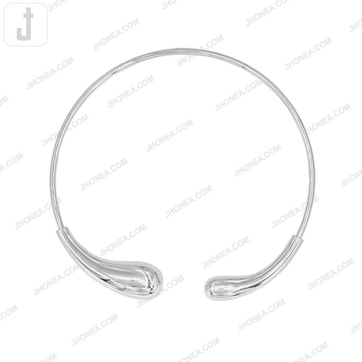 Classic Flexible Twist Shiny Silver Neckline Necklace Design for Women