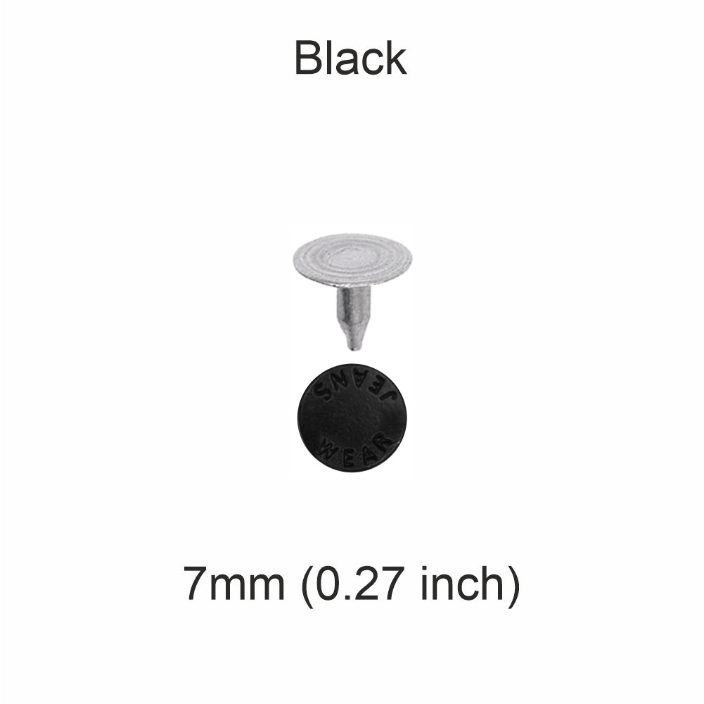 Round and simple rivet stud fasteners for jackets and jeans