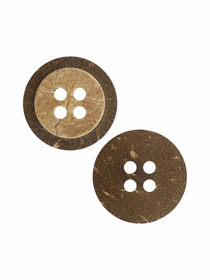 Natural Coco 4-Hole Wooden Buttons for Sewing and Crafts