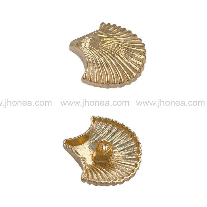 Decorative Sea Shell Shape 25mm(40L) Shank Metal Button