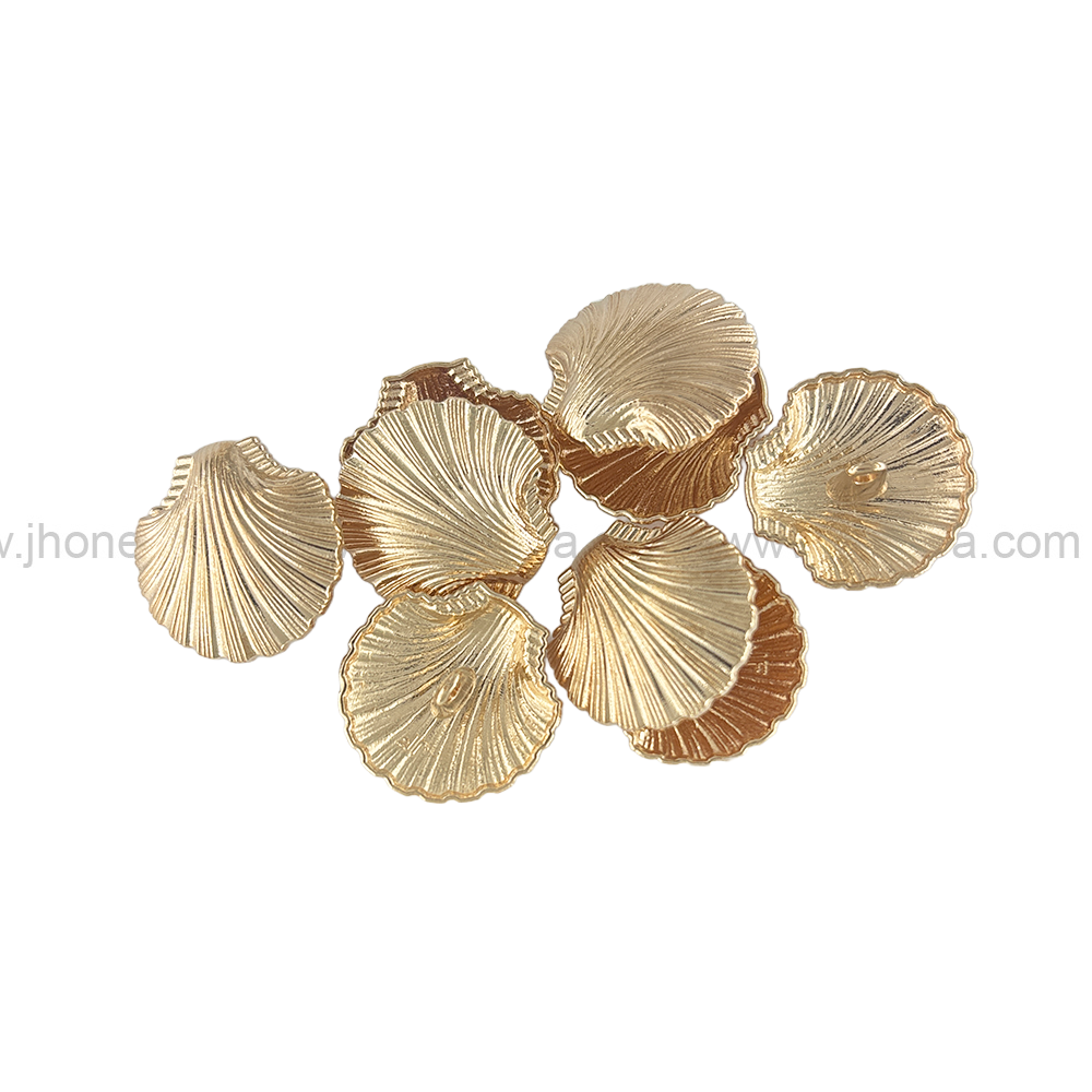Ornate 25mm Sea Shell-Shaped Shank Metal Button