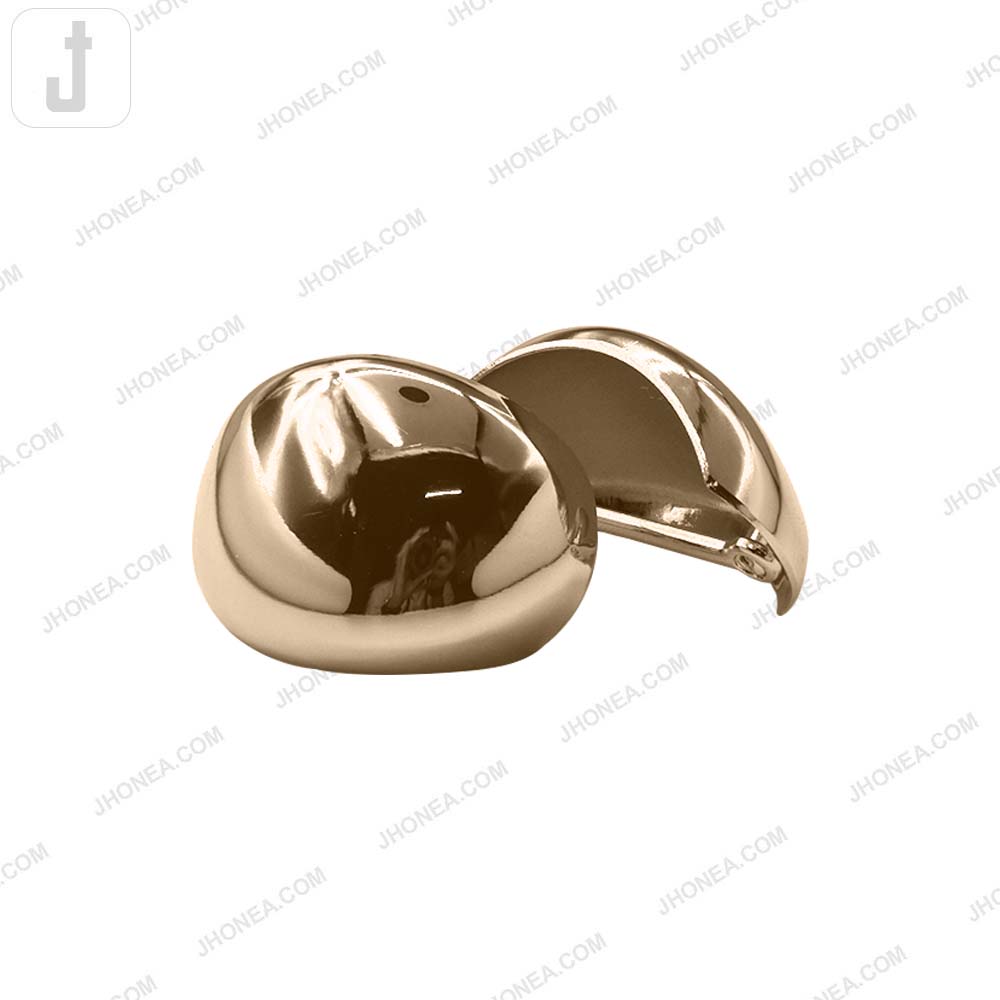 Classic Shiny Gold Metal Buckle with Smooth Oval Design