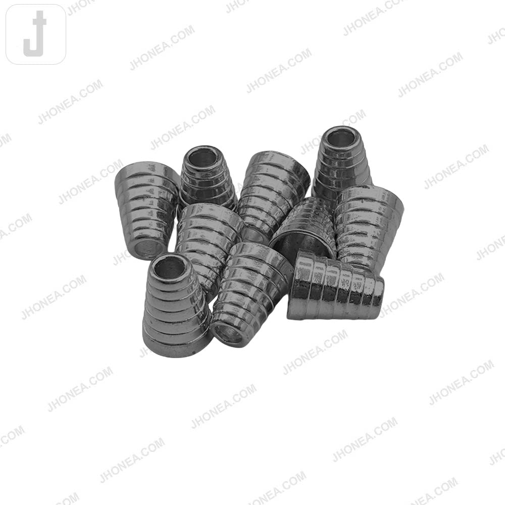 Shiny Black Nickel (Gunmetal) Metal Aglets for Hoodies & Track Pants Drawstring Cord Tip