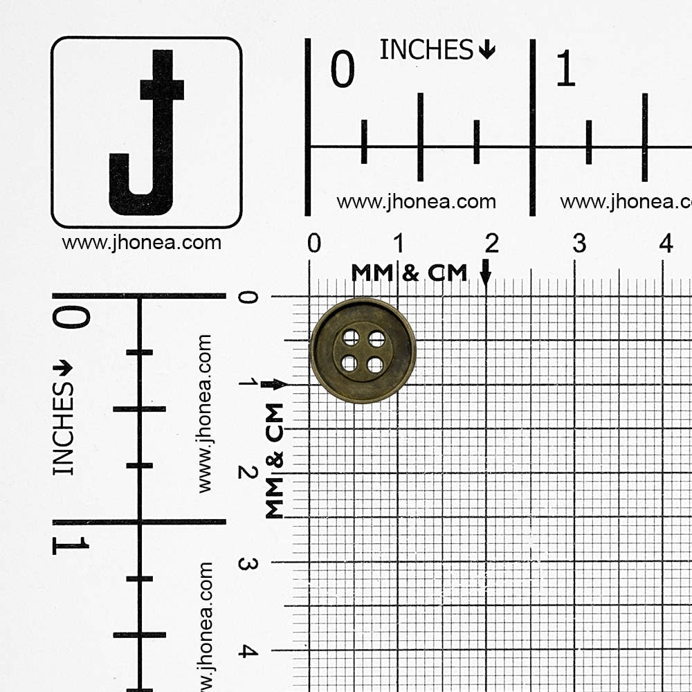 Textured 4-Hole Round Shape Reversible Metal Buttons