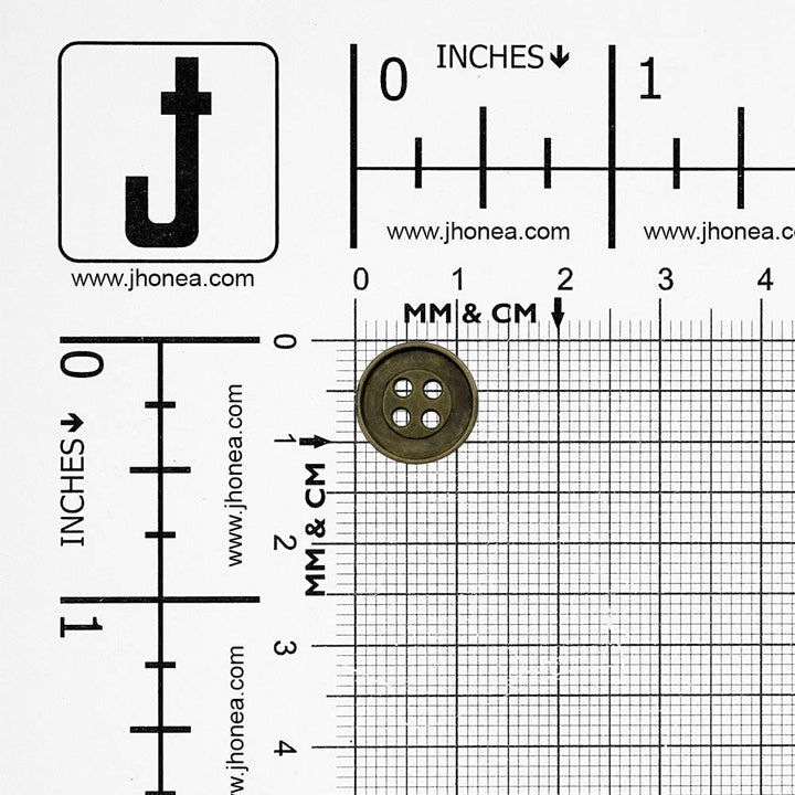 Textured 4-Hole Round Shape Reversible Metal Buttons