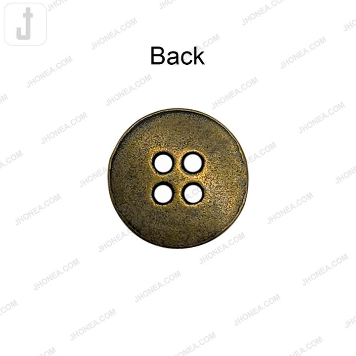 Round Vintage Style 4-Hole Metal Buttons for Sewing and Crafts