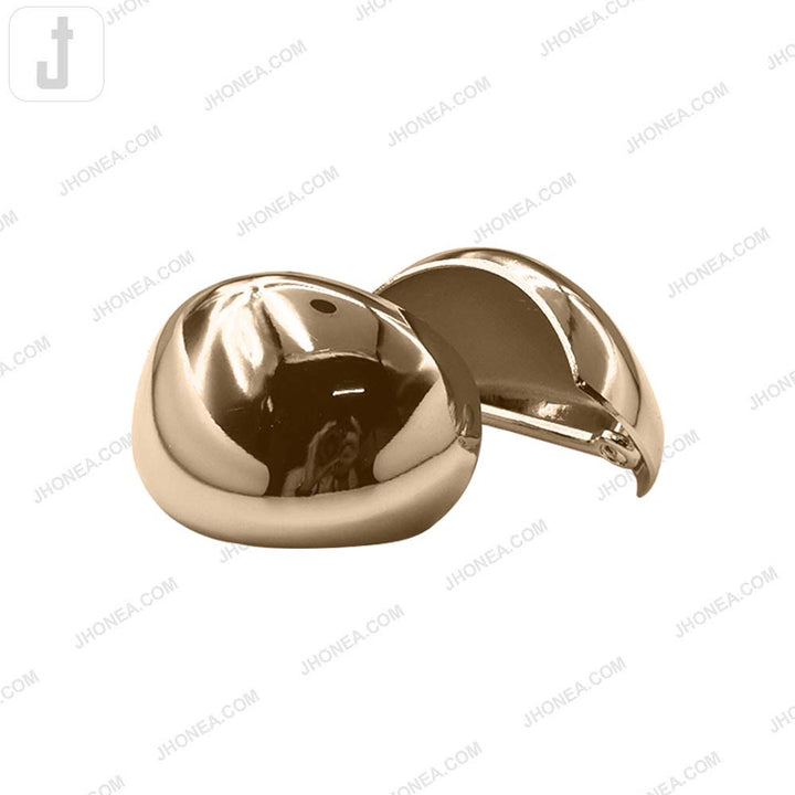 Classic Shiny Gold Metal Buckle with Smooth Oval Design