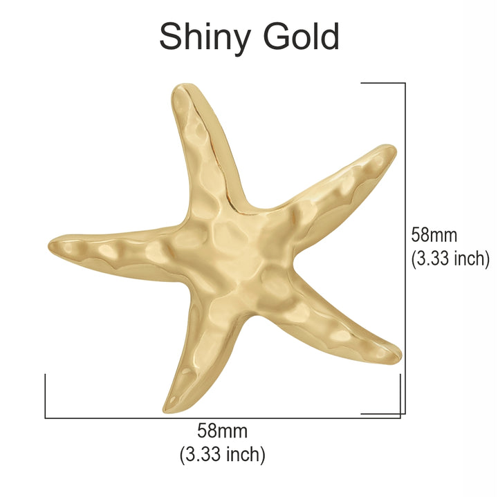 Texture Finish Gold Starfish Design Fancy Slide Belt Buckle