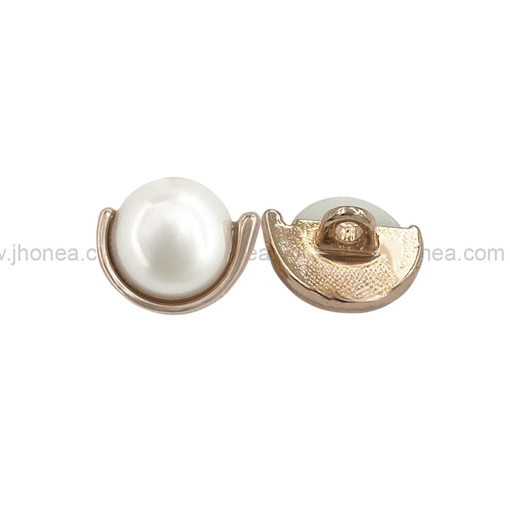 Shiny Gold & Silver Round Shape Fancy Pearl Buttons