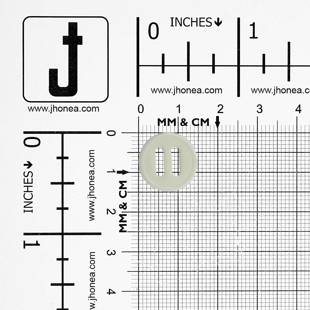 15mm (24L) Stylish Off-White Polyester 2-Hole Buttons