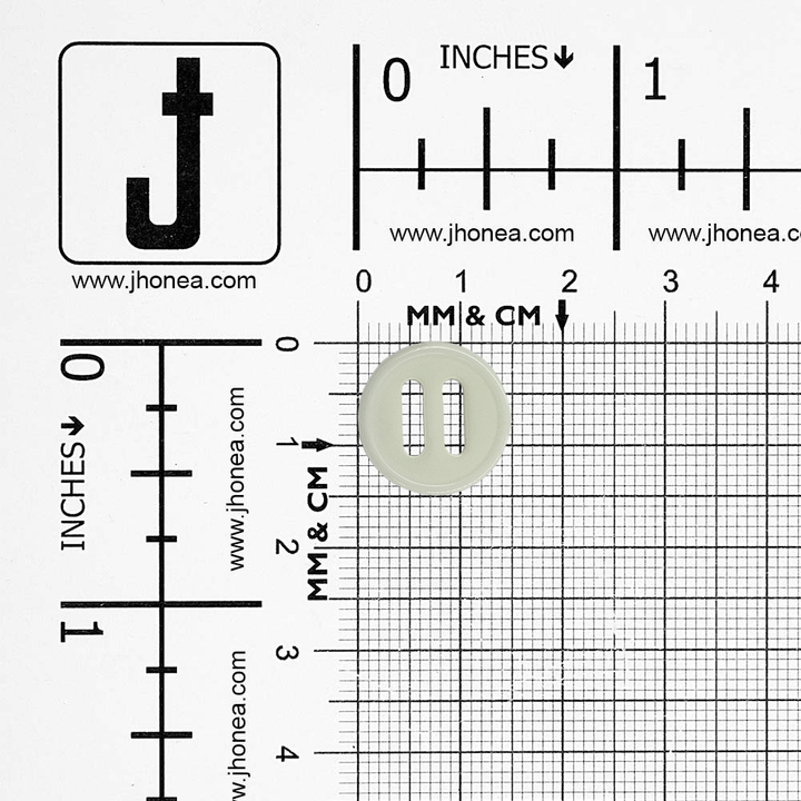 15mm (24L) Stylish Off-White Polyester 2-Hole Buttons
