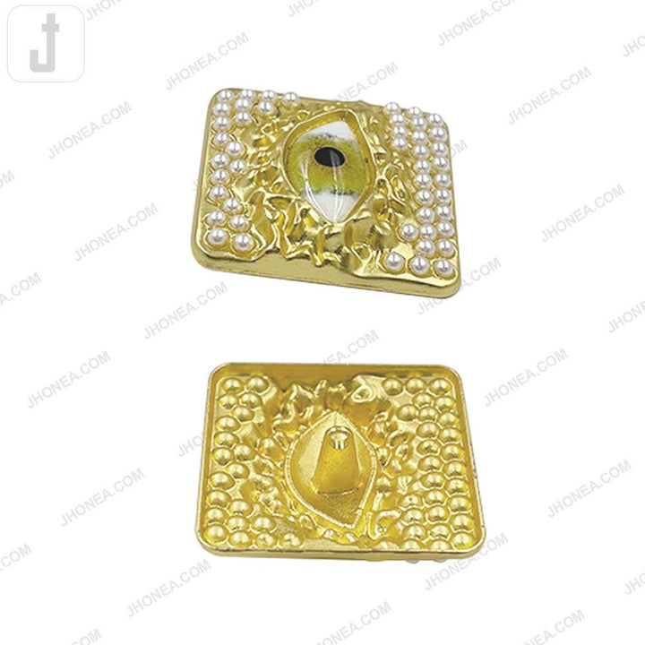 Statement Matte Finish Pearl Eye Designer Metal Button