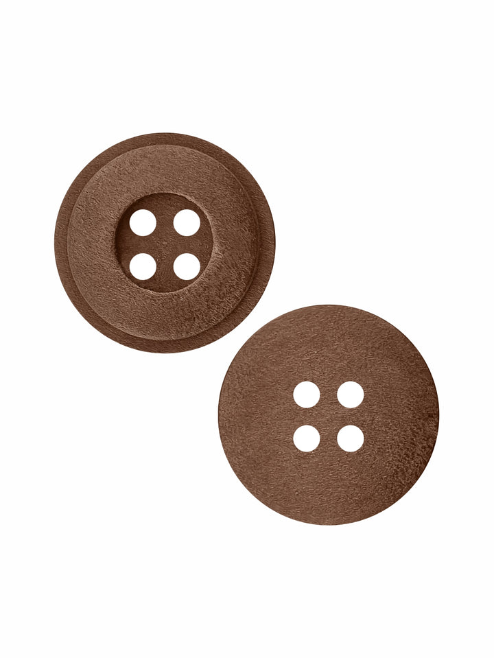 Classic 4-Hole Wooden Button with Rounded Rim Design