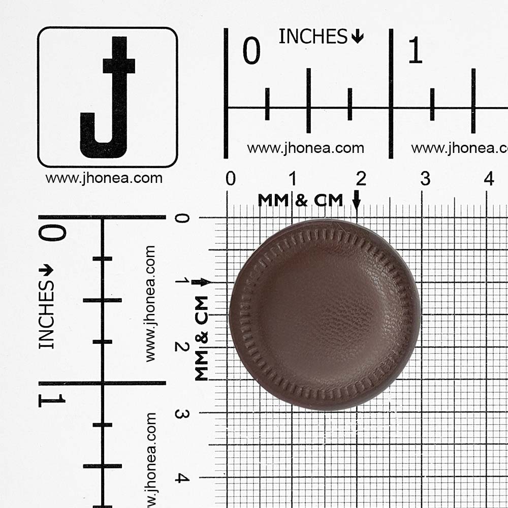 30mm Round PU Leather Down Loop Button for Garments and Accessories