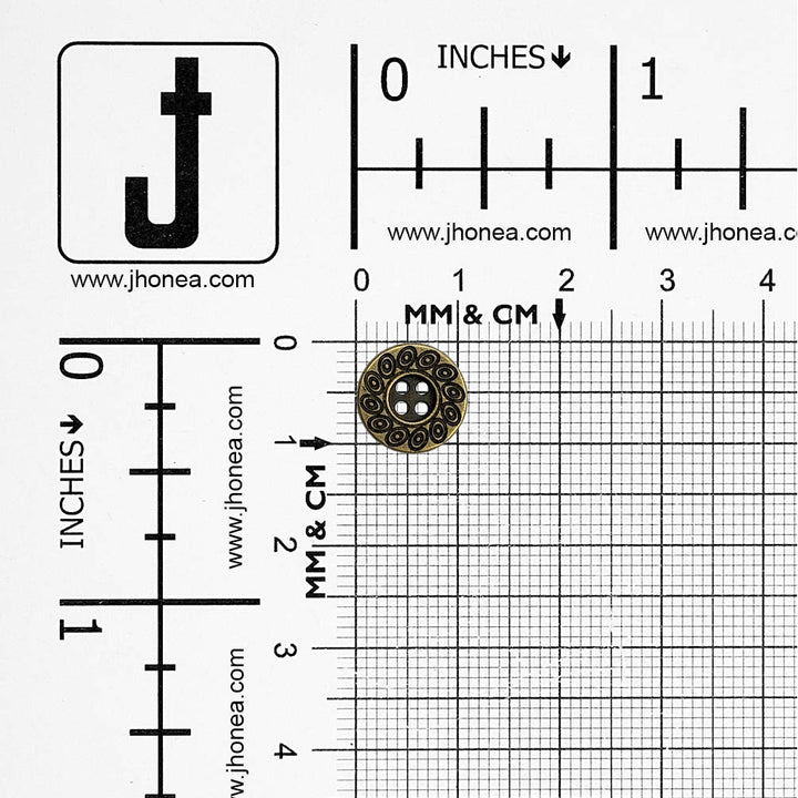 Beautiful Eye-Catching Engraved Design 4-Hole Metal Buttons