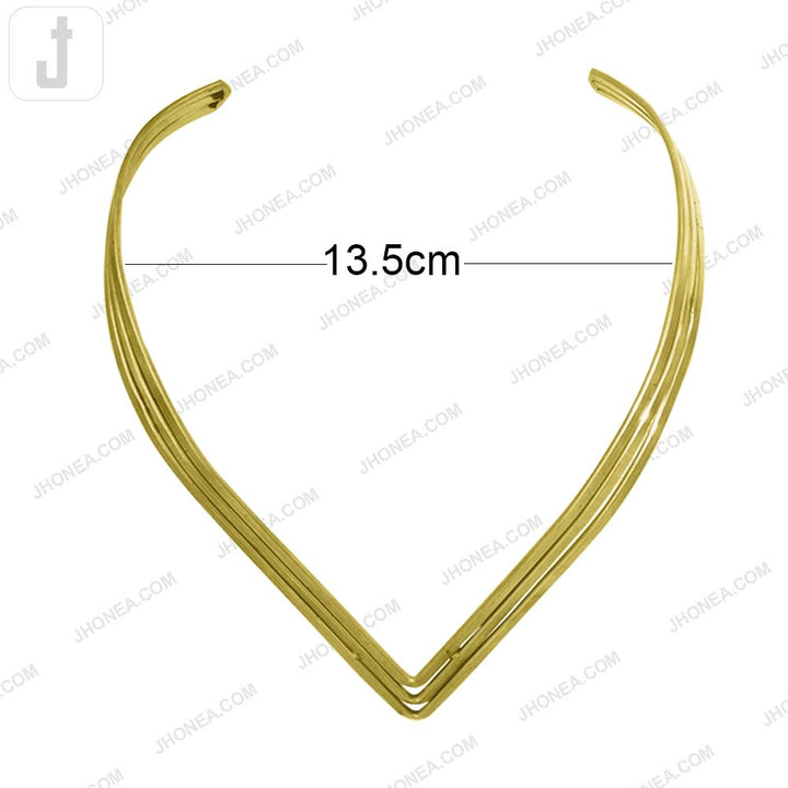 Elegant Geometric V-Shaped Brass Necklace Open Collar Choker for Women