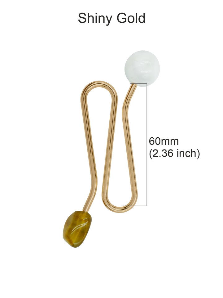 Shiny Gold Hook Metallic Curvy Style Fashion Accessory for Clothing