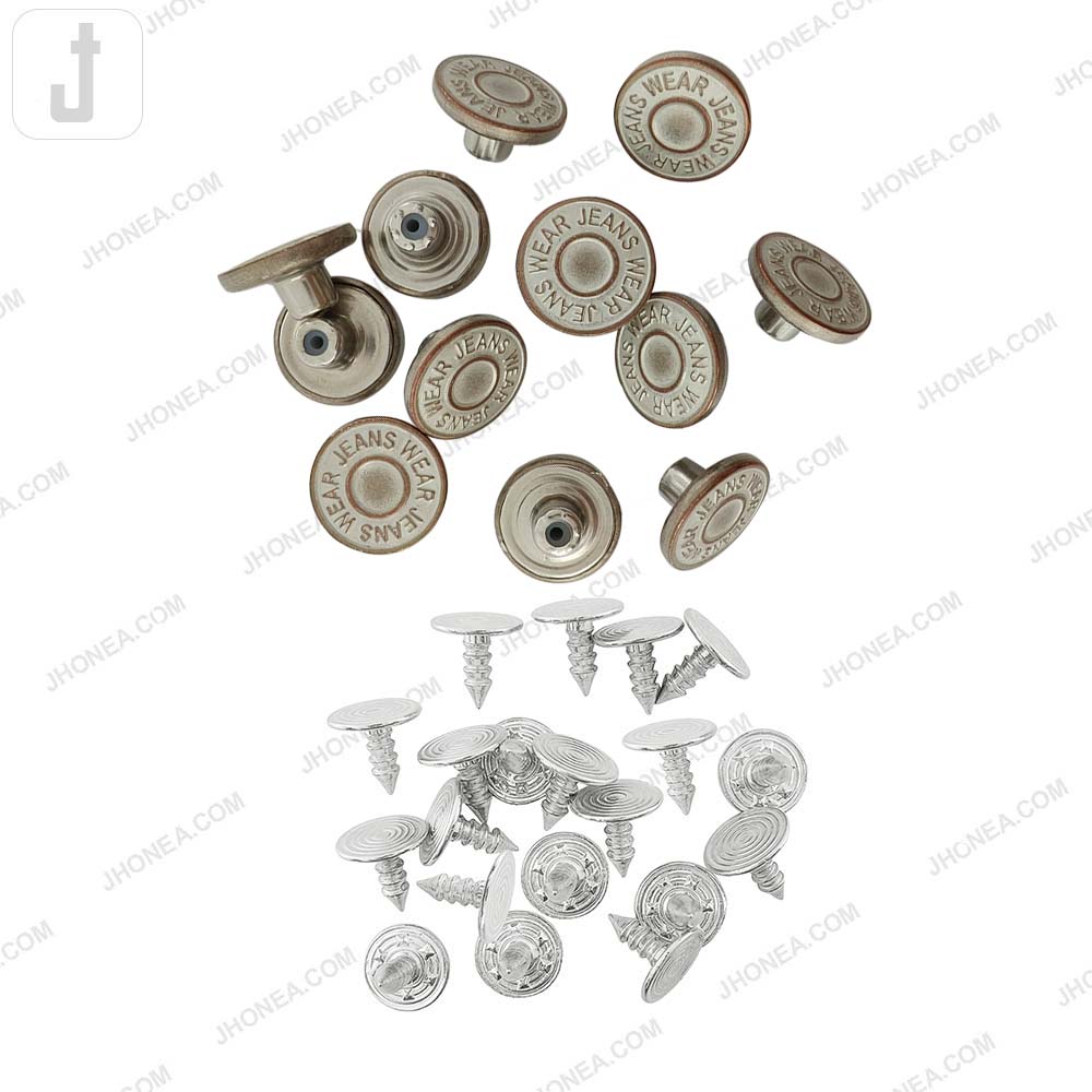 Antique Finish Metal Jeans Button for Denim Garments