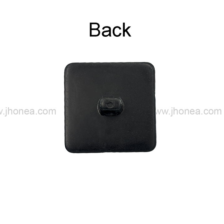 Square Shaped Classic Black ABS Plastic Back Loop Button