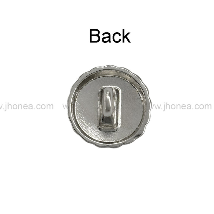 Shiny Silver Chrome Finish Fancy Shirt Metal Button
