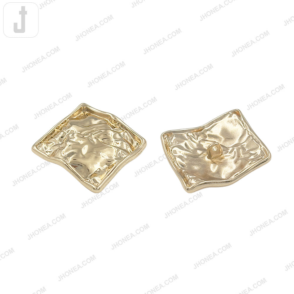 Big Size 30mm Square Shaped Designer Metal Buttons for Coats/Jackets
