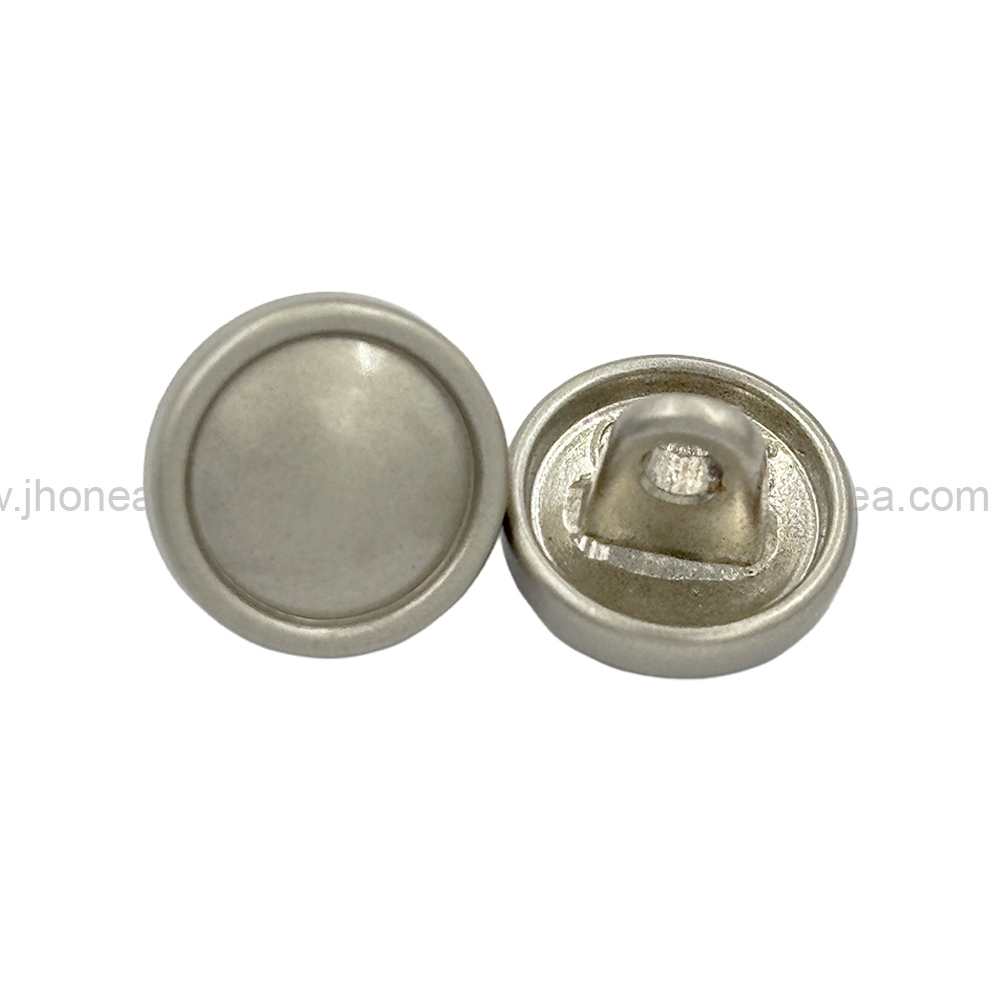 Simple & Basic Matte Silver Round Shape Hollow Back Shank Metal Button