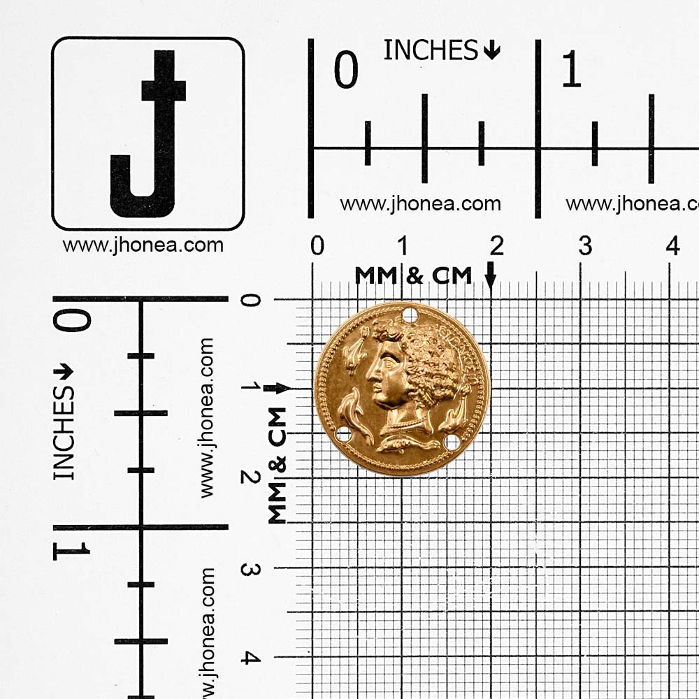 Vintage Golden Roman Head Design Metal Clothing Accessory