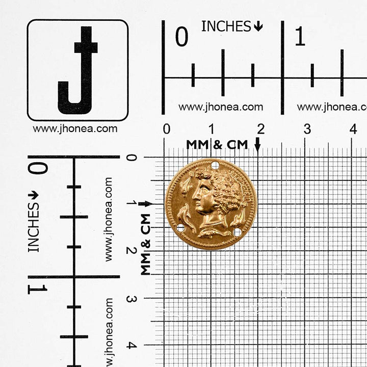 Vintage Golden Roman Head Design Metal Clothing Accessory