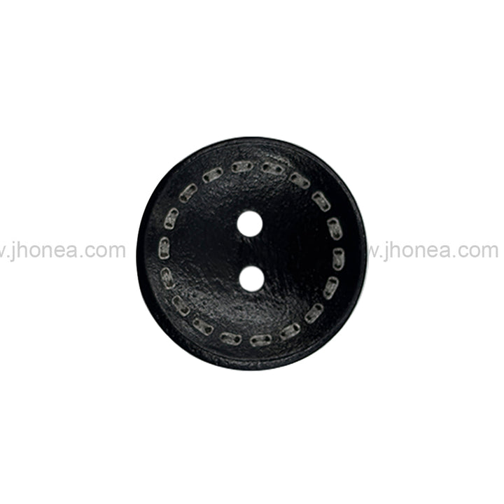 Round Shape 2-Hole Classic Black Hollow Wooden Buttons