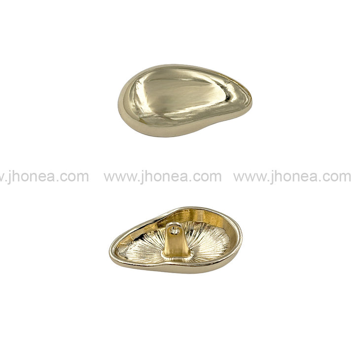 Elegant Smooth Bean-Shaped Shiny Metal Loop Buttons